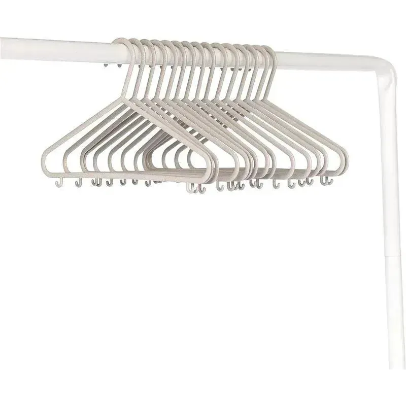3 Sprouts - 15Pk Baby Wheat Straw Hangers, Speckled Gray