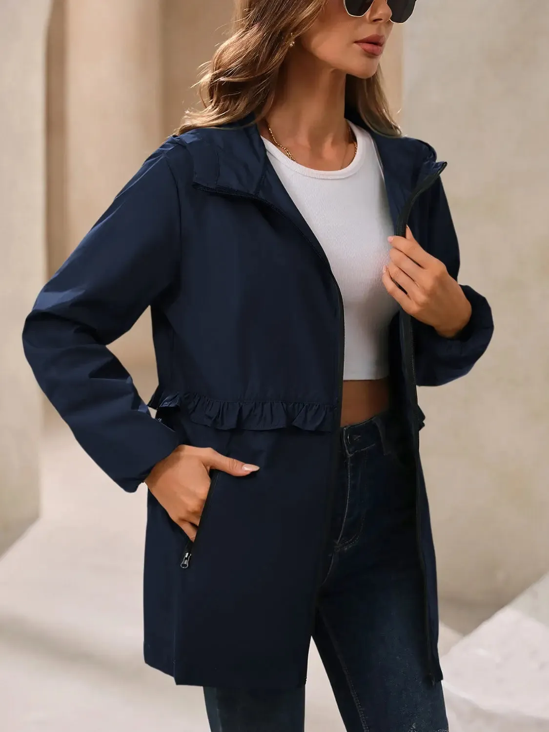 Beautiful Women's Waterproof Hooded Windbreaker