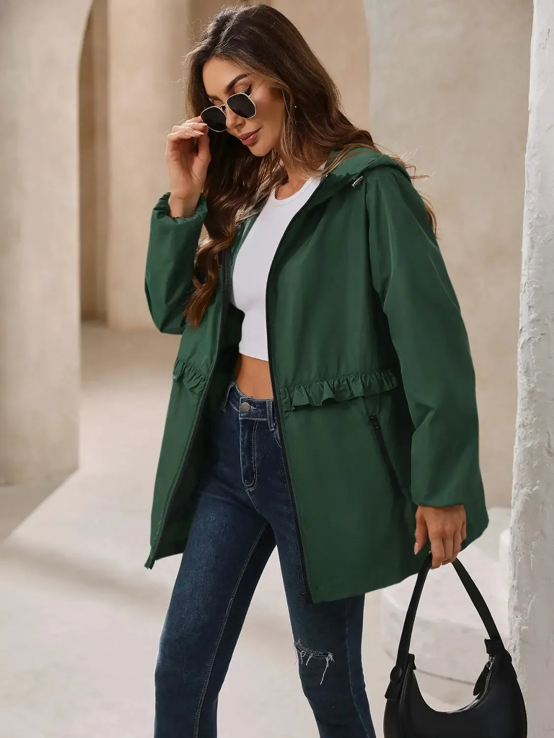 Beautiful Women's Waterproof Hooded Windbreaker