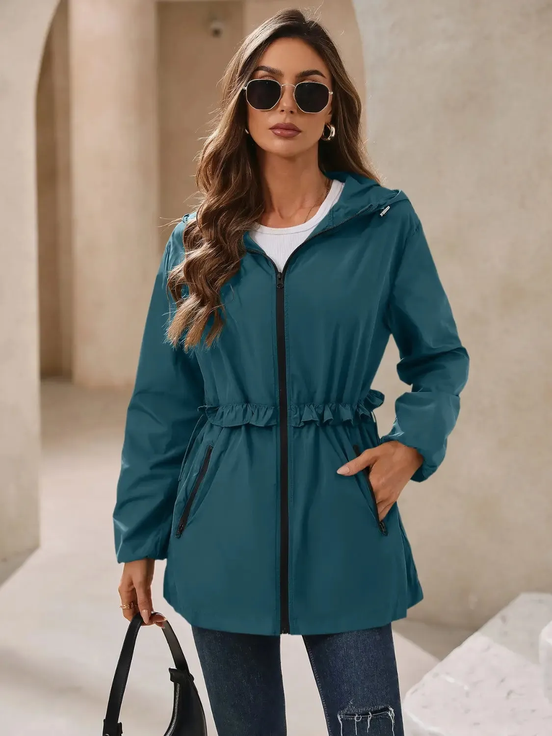Beautiful Women's Waterproof Hooded Windbreaker