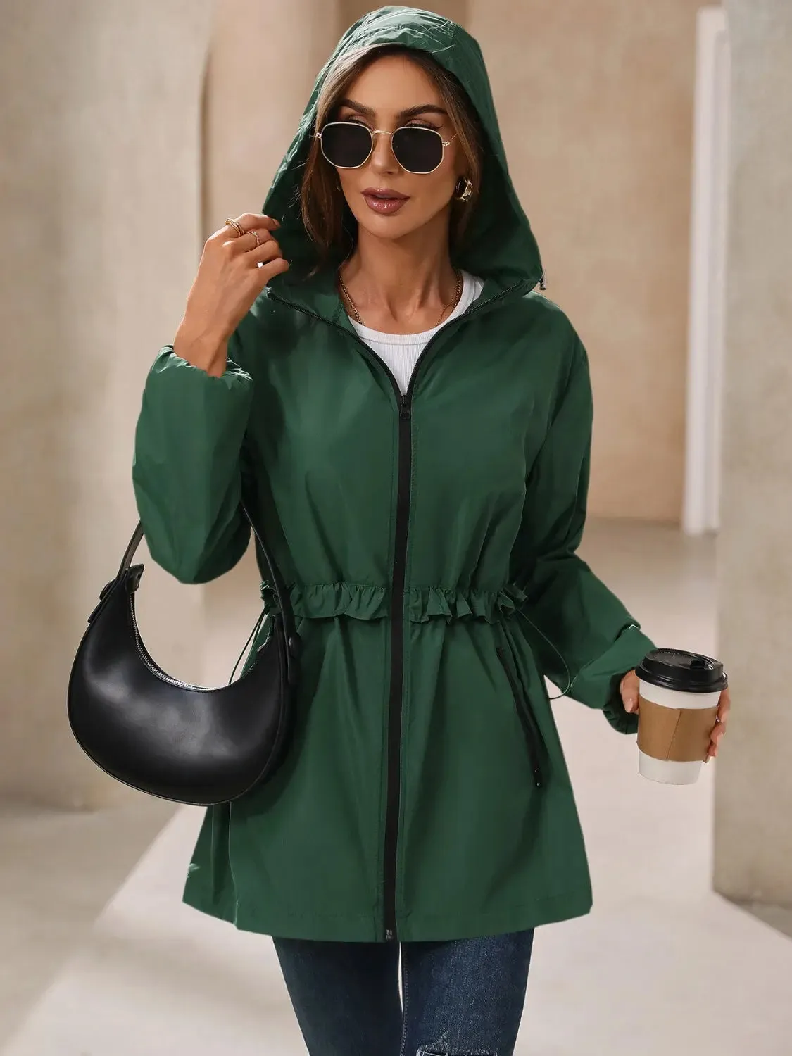 Beautiful Women's Waterproof Hooded Windbreaker