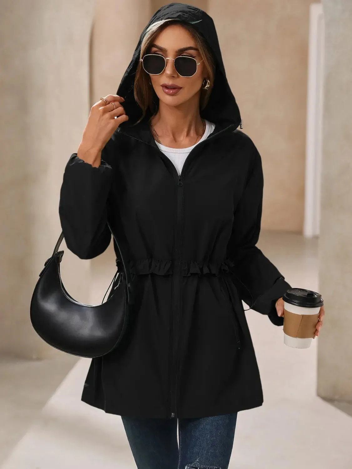 Beautiful Women's Waterproof Hooded Windbreaker