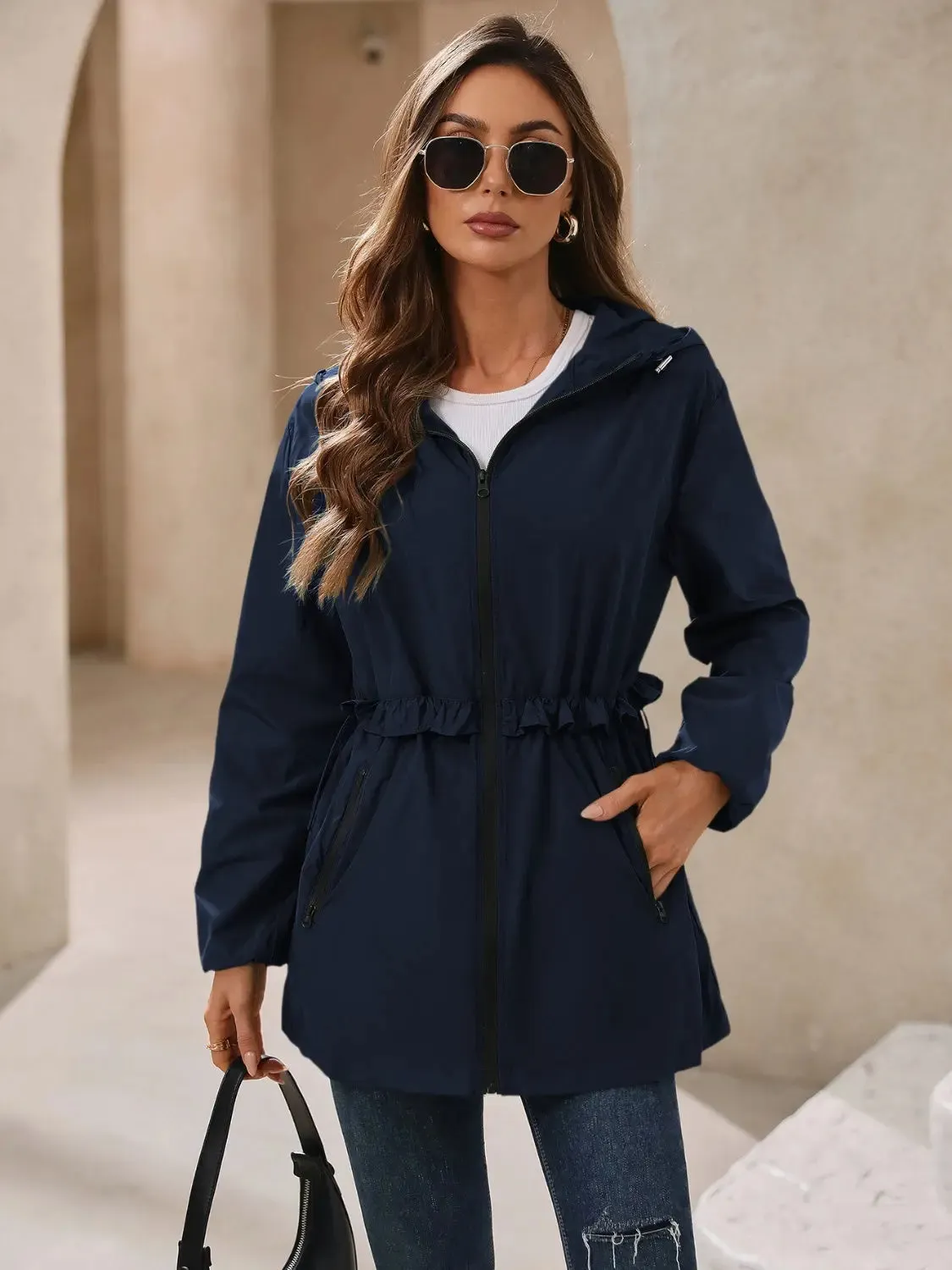 Beautiful Women's Waterproof Hooded Windbreaker