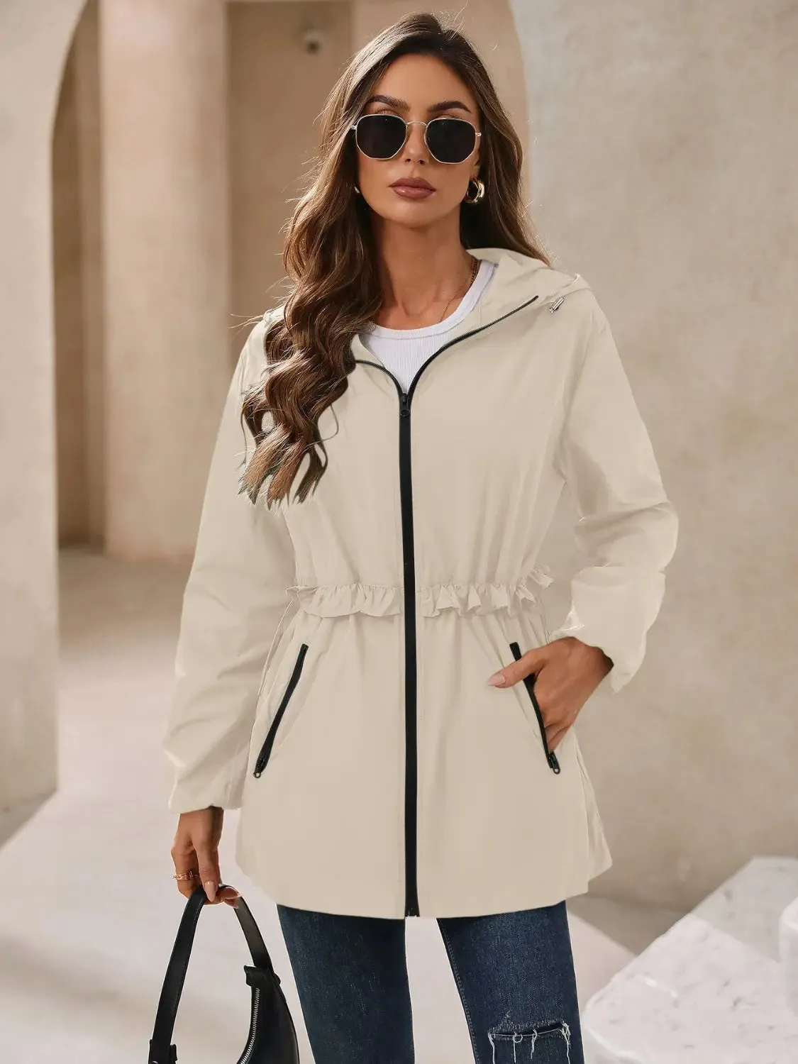 Beautiful Women's Waterproof Hooded Windbreaker