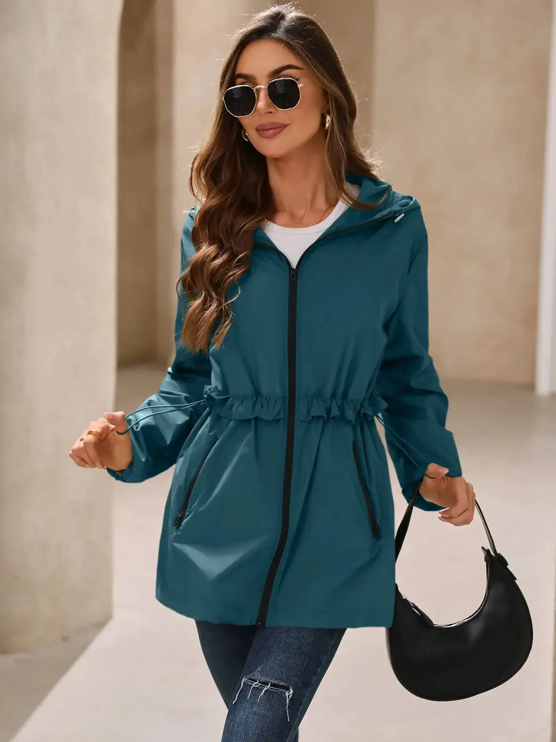 Beautiful Women's Waterproof Hooded Windbreaker