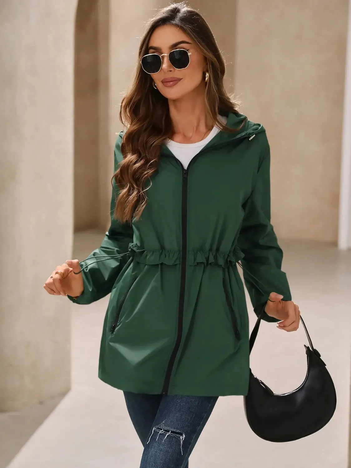Beautiful Women's Waterproof Hooded Windbreaker