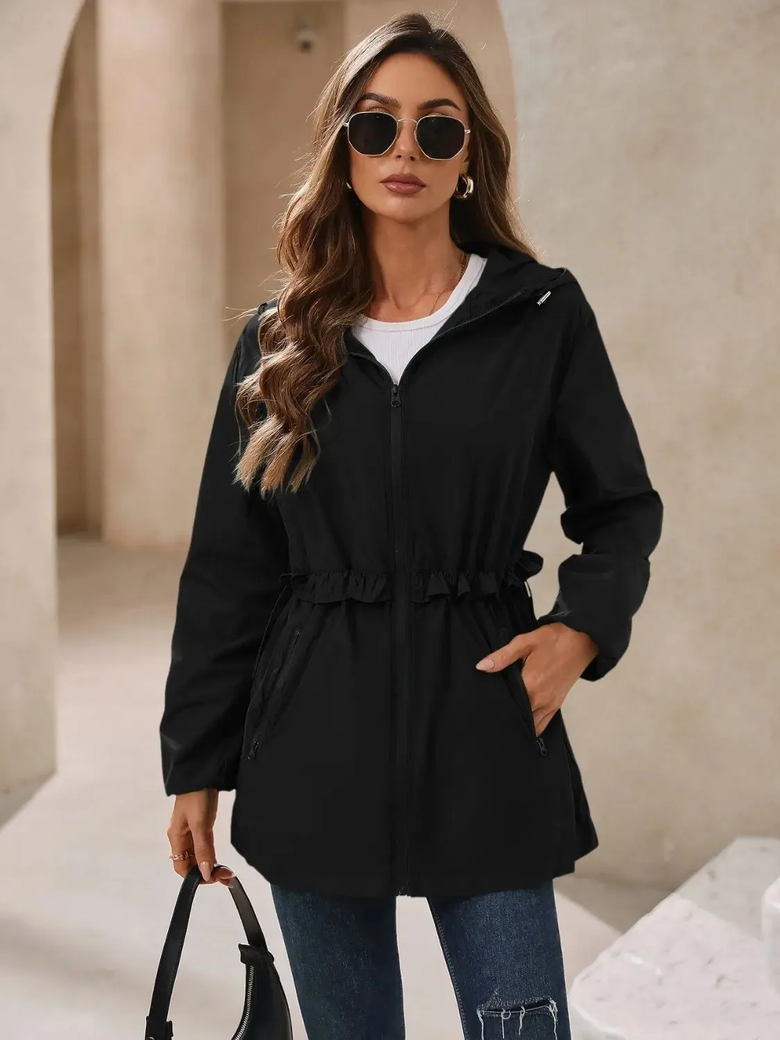 Beautiful Women's Waterproof Hooded Windbreaker