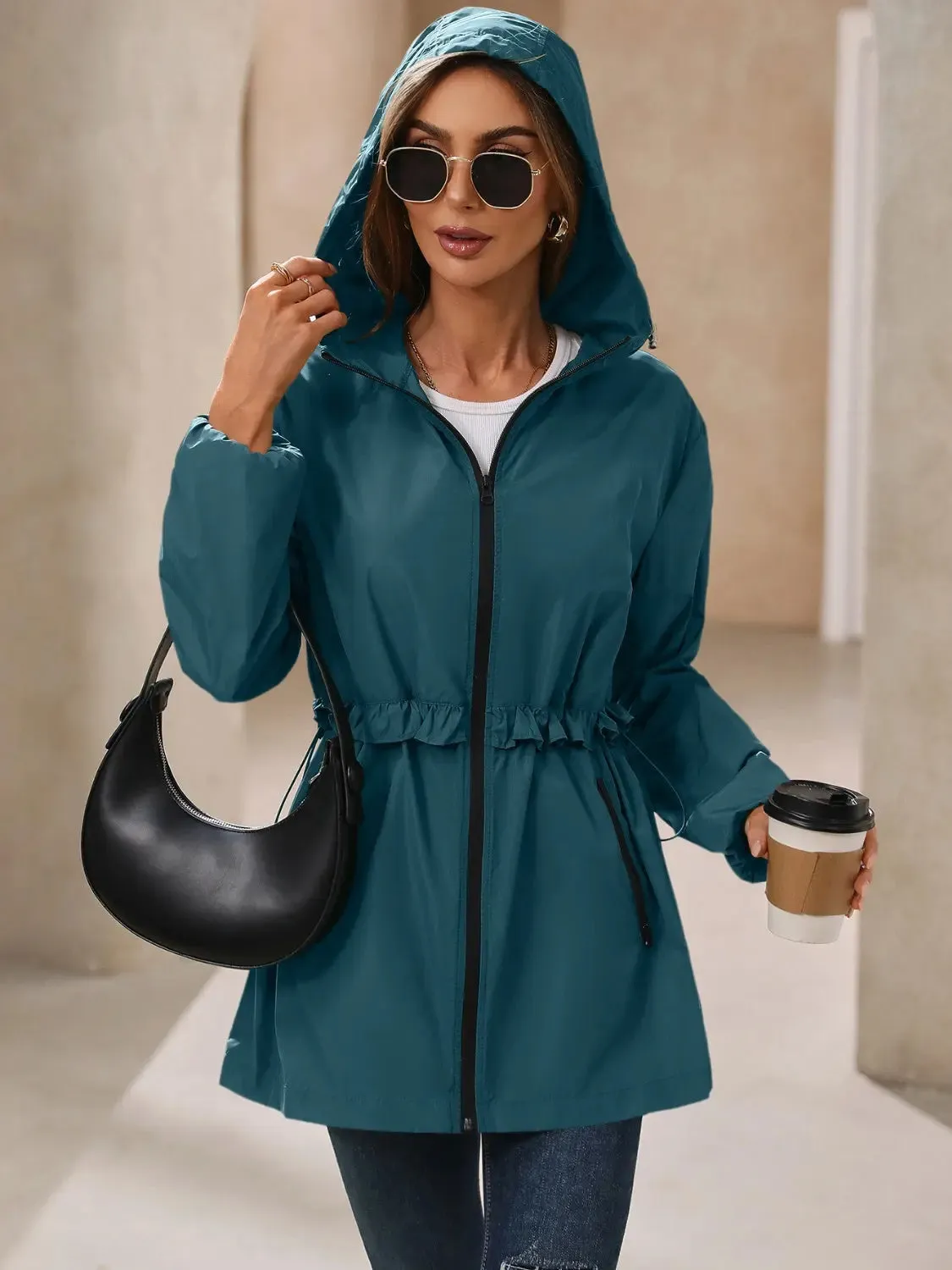 Beautiful Women's Waterproof Hooded Windbreaker