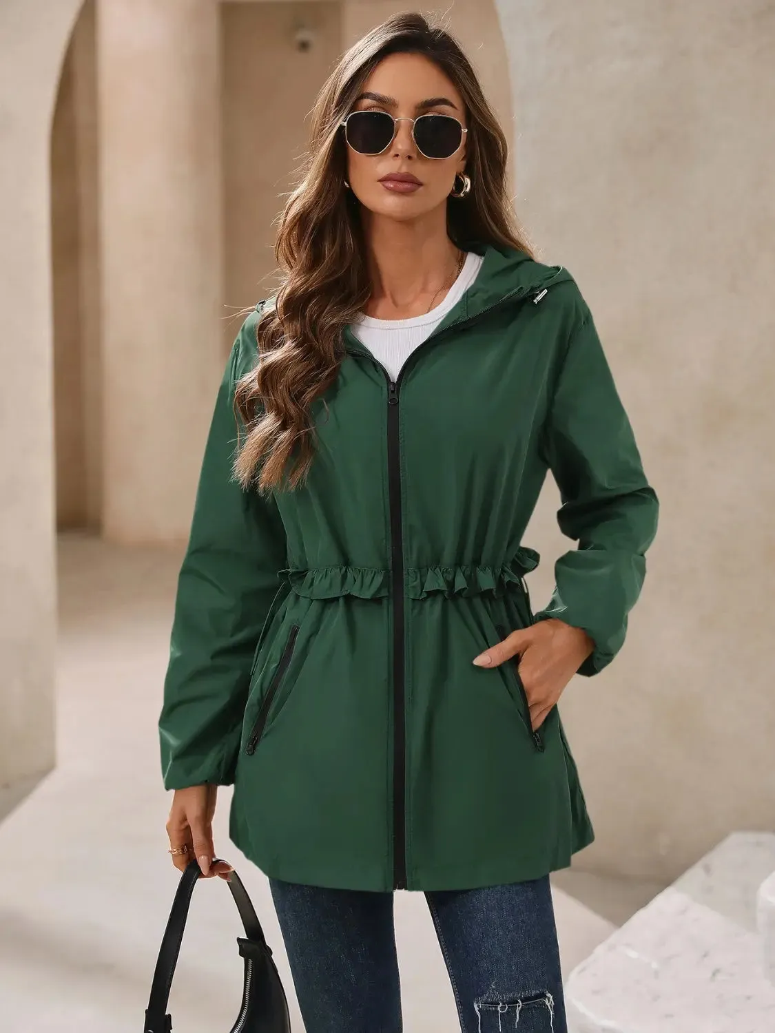 Beautiful Women's Waterproof Hooded Windbreaker