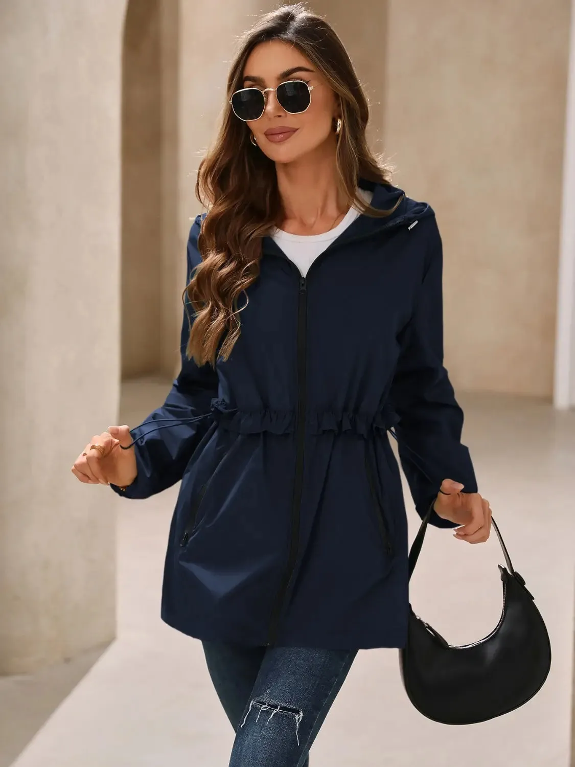 Beautiful Women's Waterproof Hooded Windbreaker