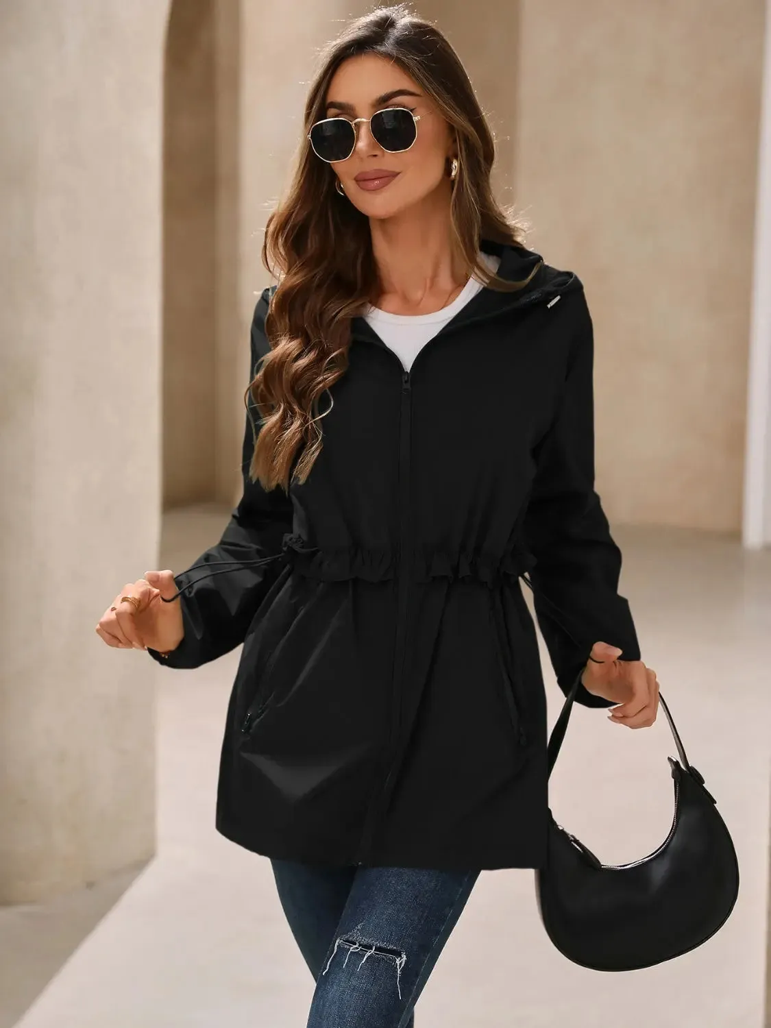 Beautiful Women's Waterproof Hooded Windbreaker