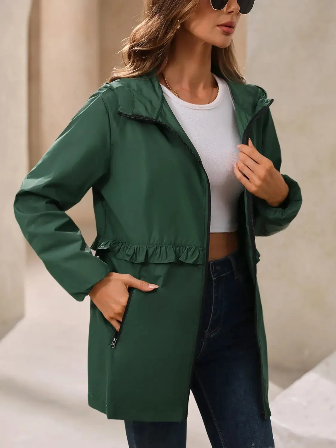 Beautiful Women's Waterproof Hooded Windbreaker
