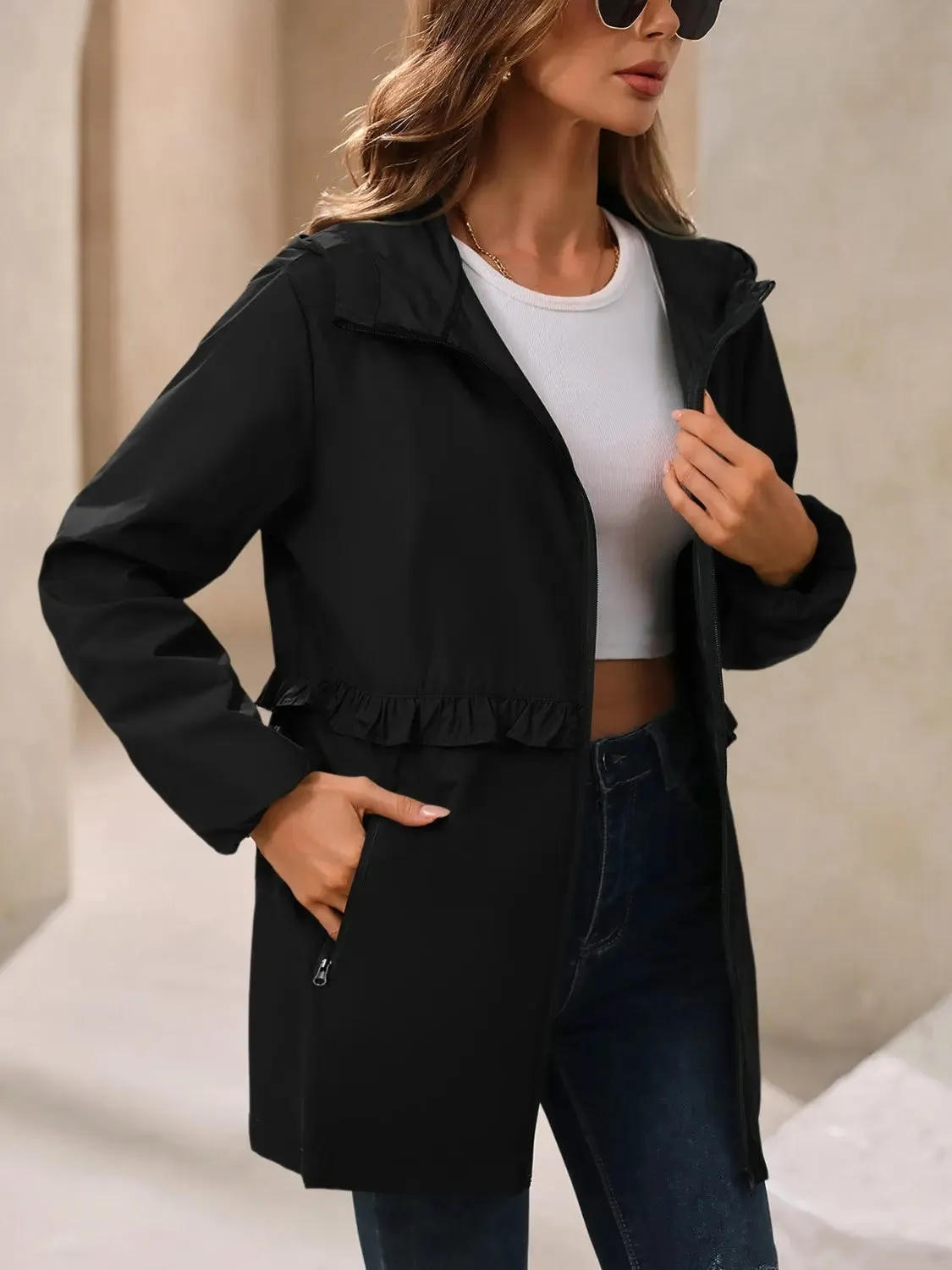 Beautiful Women's Waterproof Hooded Windbreaker
