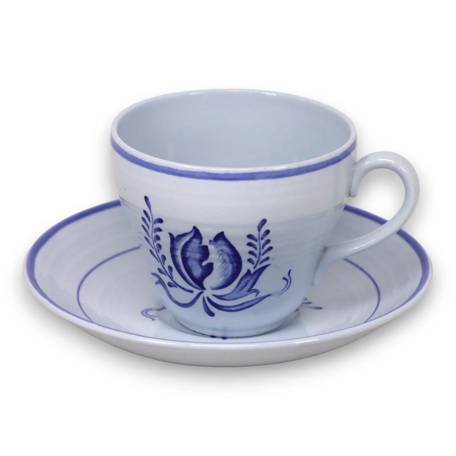 Booths Tulip Blue Mist Tea Cup Saucer Set Made in England