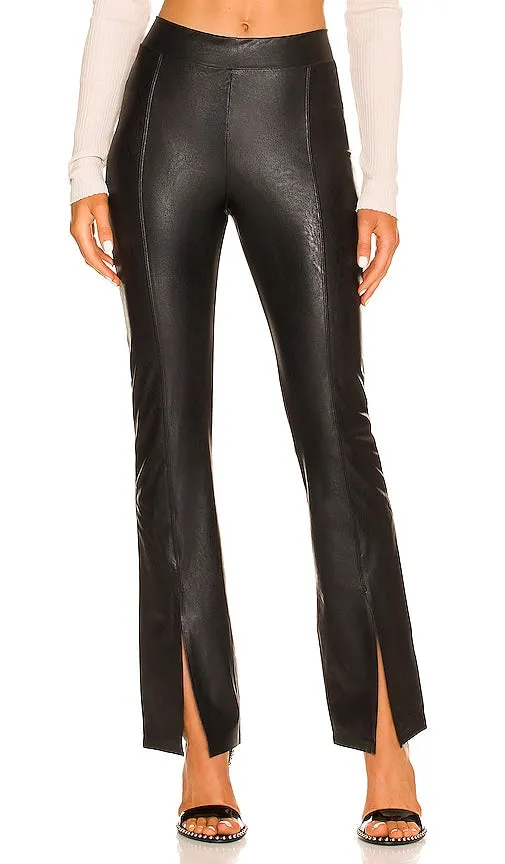 Commando Faux Leather Split Front Pant in Black