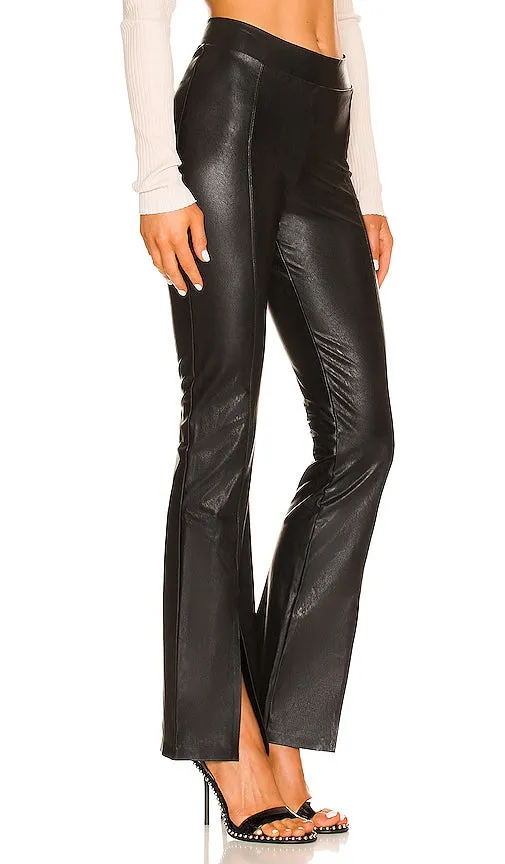 Commando Faux Leather Split Front Pant in Black
