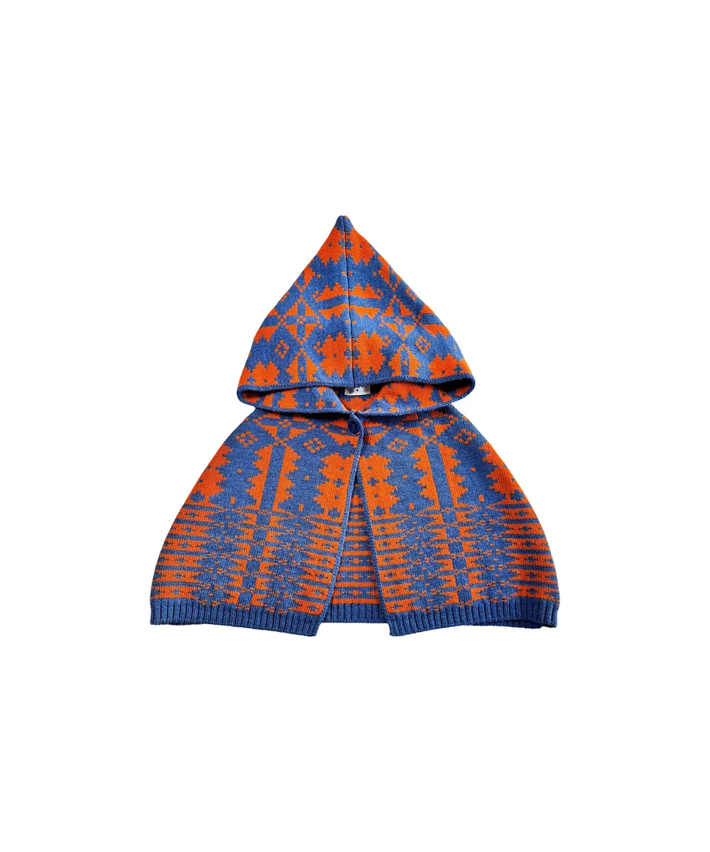 Eryri Cape - Denim / Pumpkin