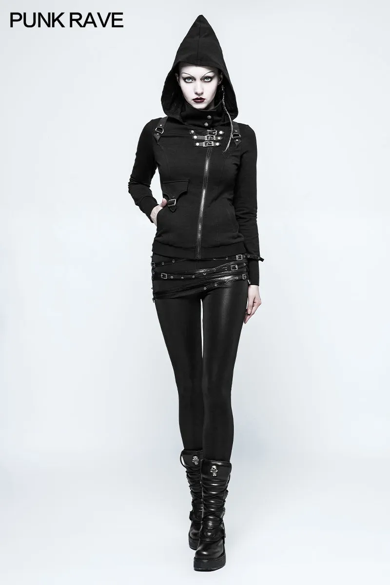 K-299 Skinny Soft Elastic Punk Pants Leather Leggings With Loops