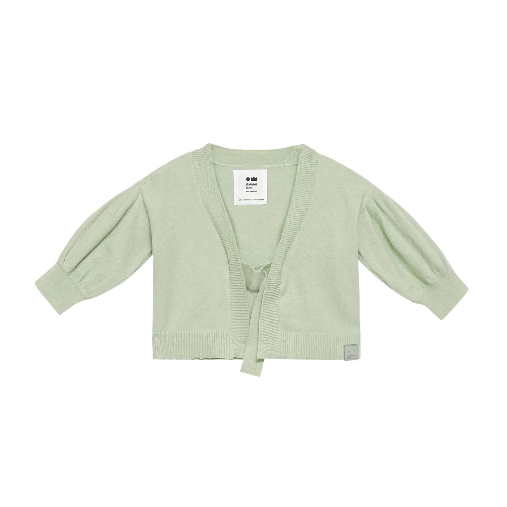 Kids Full Sleeve Cardigan - in Mint Brushed Knit