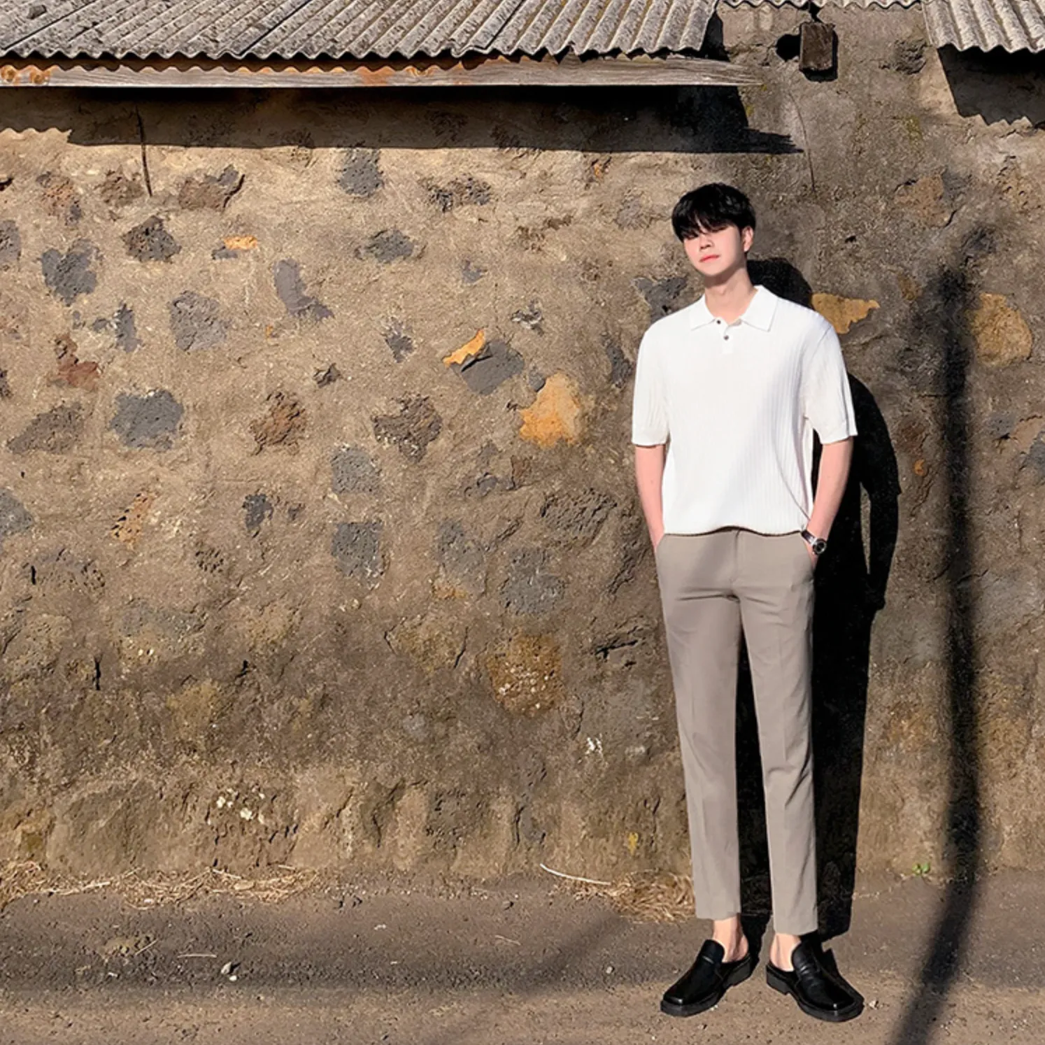 [Korean Style] 2 Colors Short Sleeved Polo T-shirts