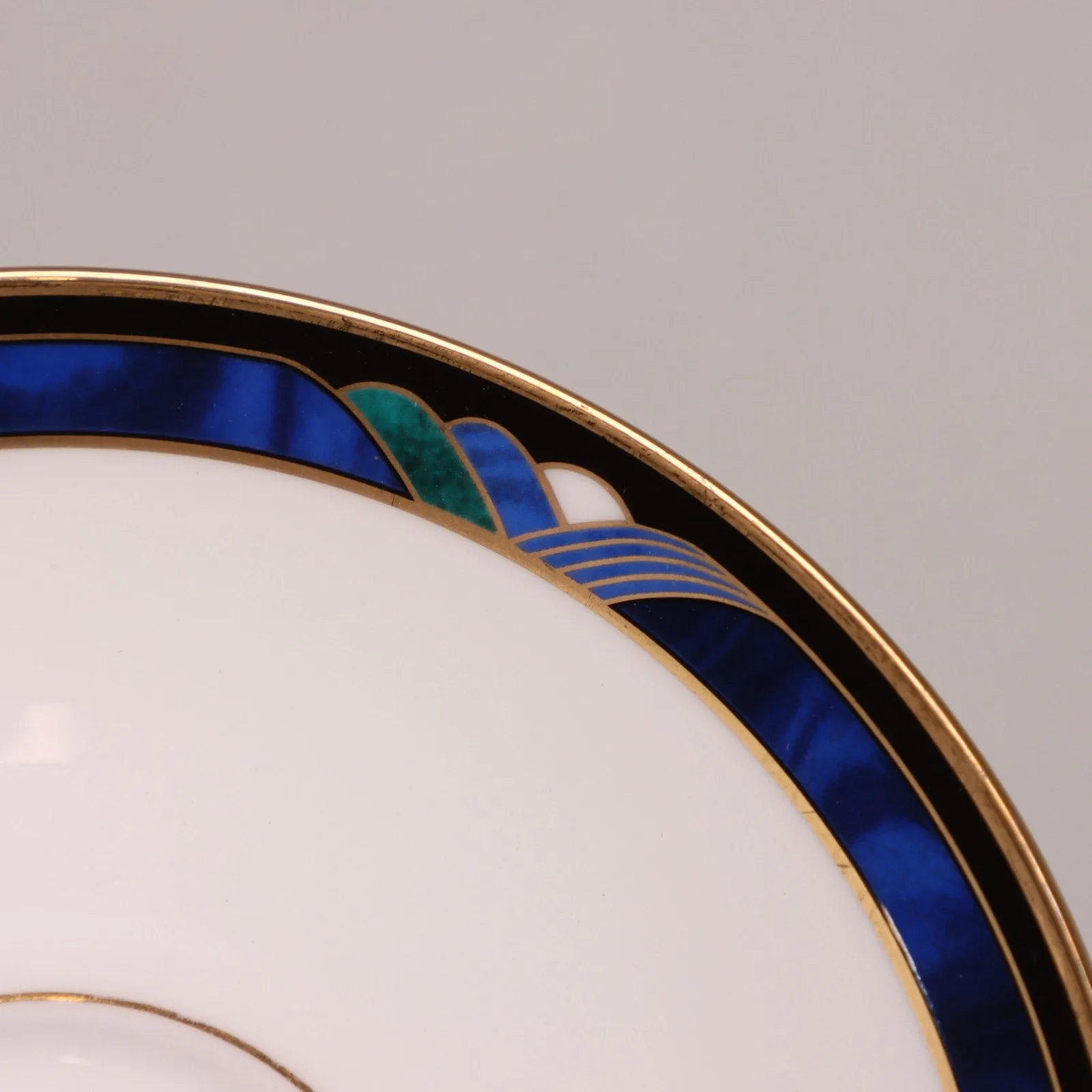 Lenox Royal Kelly Tea Cup Saucer Set Blue Gold Trim USA 1990's