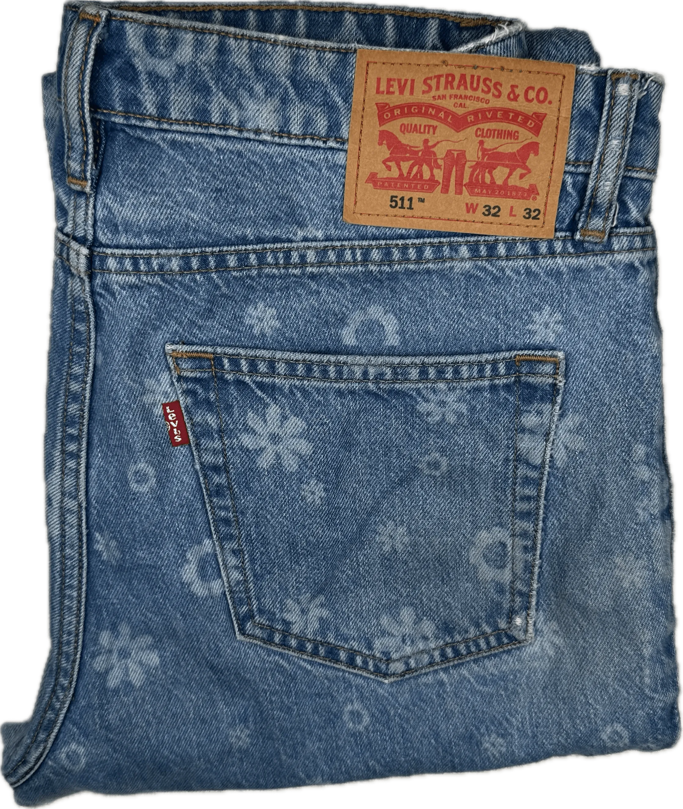 Levis Flower Denim Petite Boot Flare Jeans- Size 32