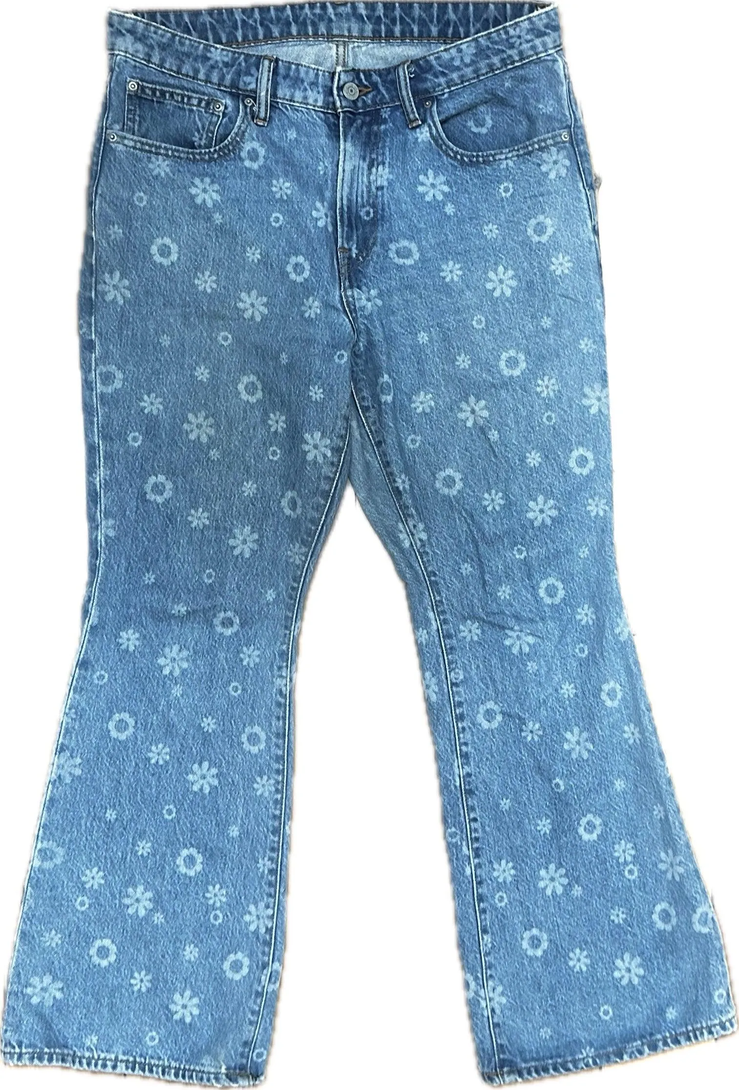 Levis Flower Denim Petite Boot Flare Jeans- Size 32