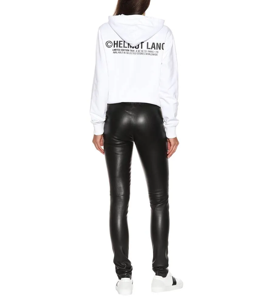 Mid-rise leather leggings JOSEPH, black