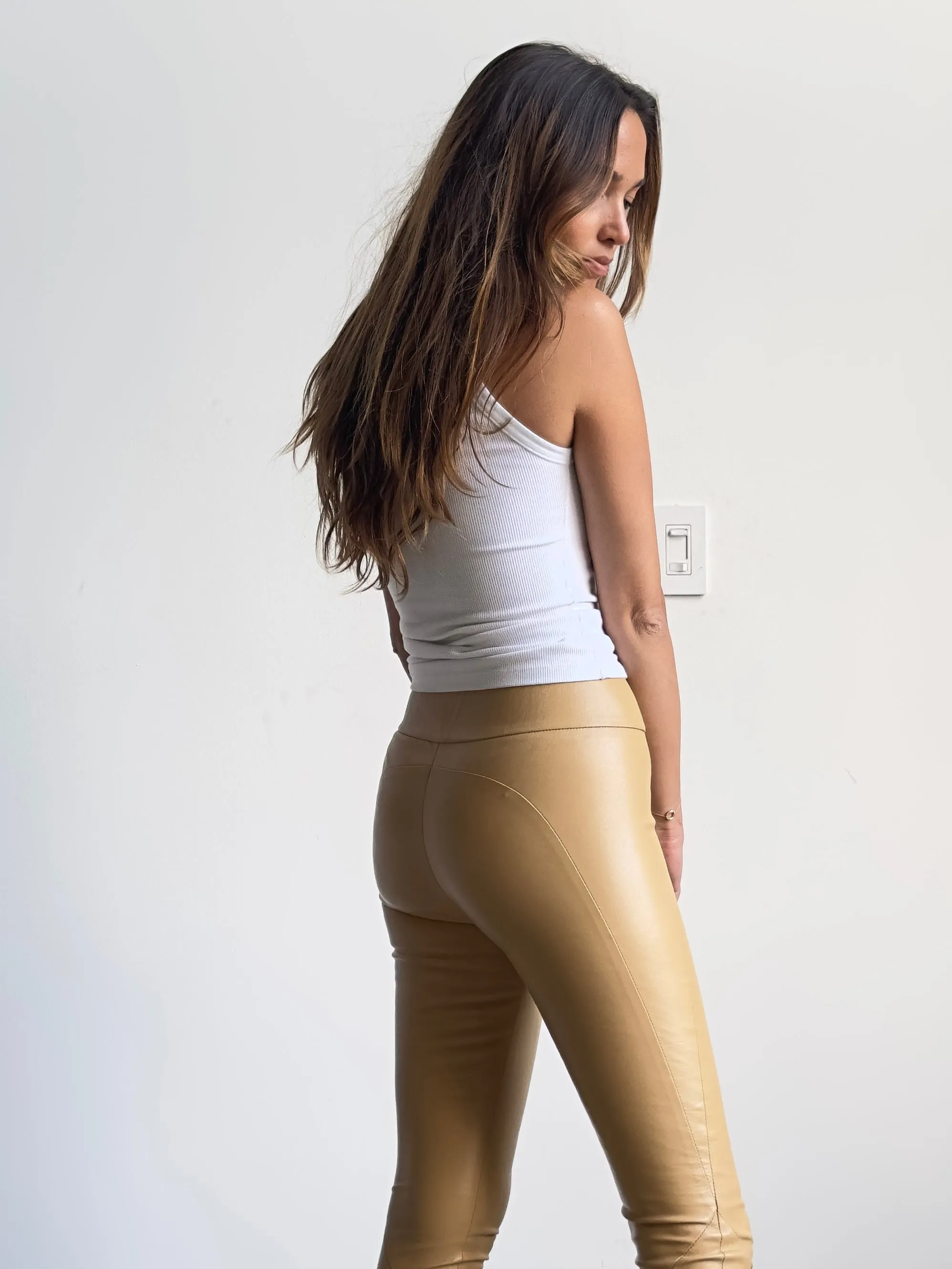OT LEGGINGS NUDE LEATHER -SOLD OUT