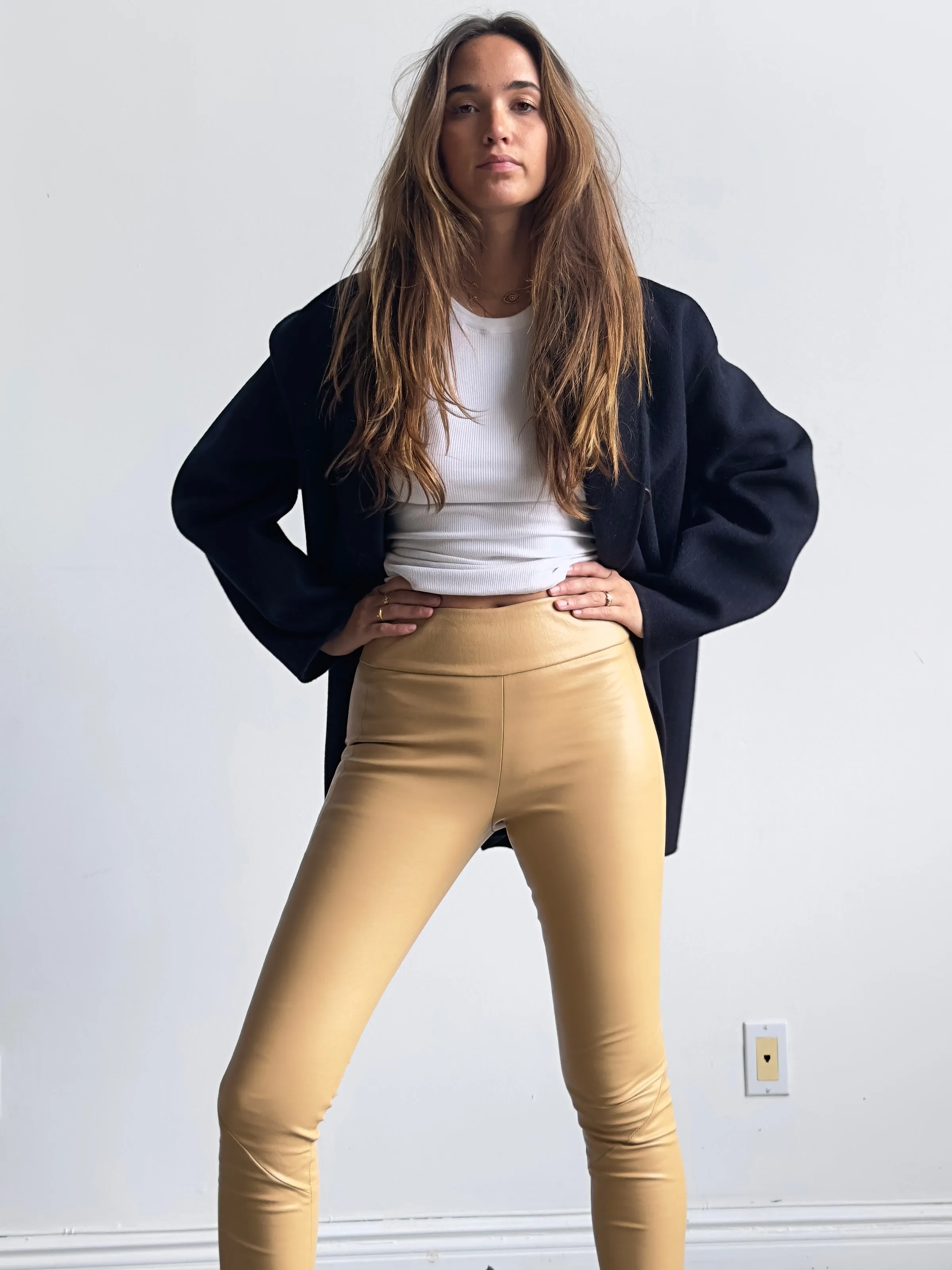 OT LEGGINGS NUDE LEATHER -SOLD OUT