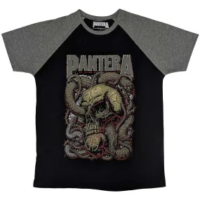 Pantera "Serpent Skull" Black / Grey Raglan T shirt