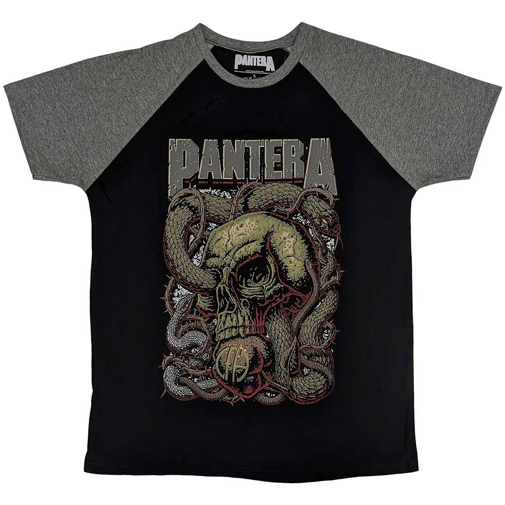 Pantera "Serpent Skull" Black / Grey Raglan T shirt