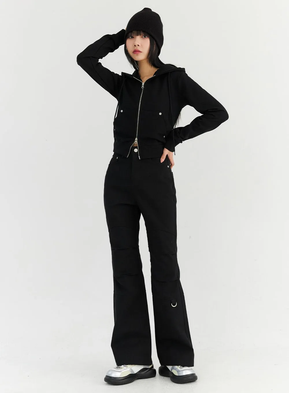 Pintuck Bootcut Pants CN306