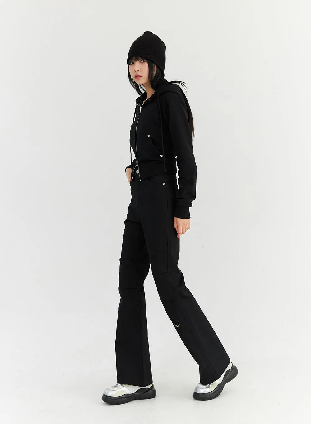 Pintuck Bootcut Pants CN306