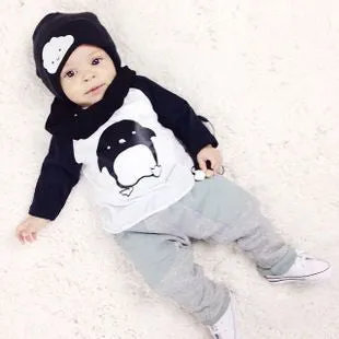 Spring Baby Clothing Sets 2PC suits Round-neck Baby Shirt Pants 100% Cotton Baby boys girls Tracksuits