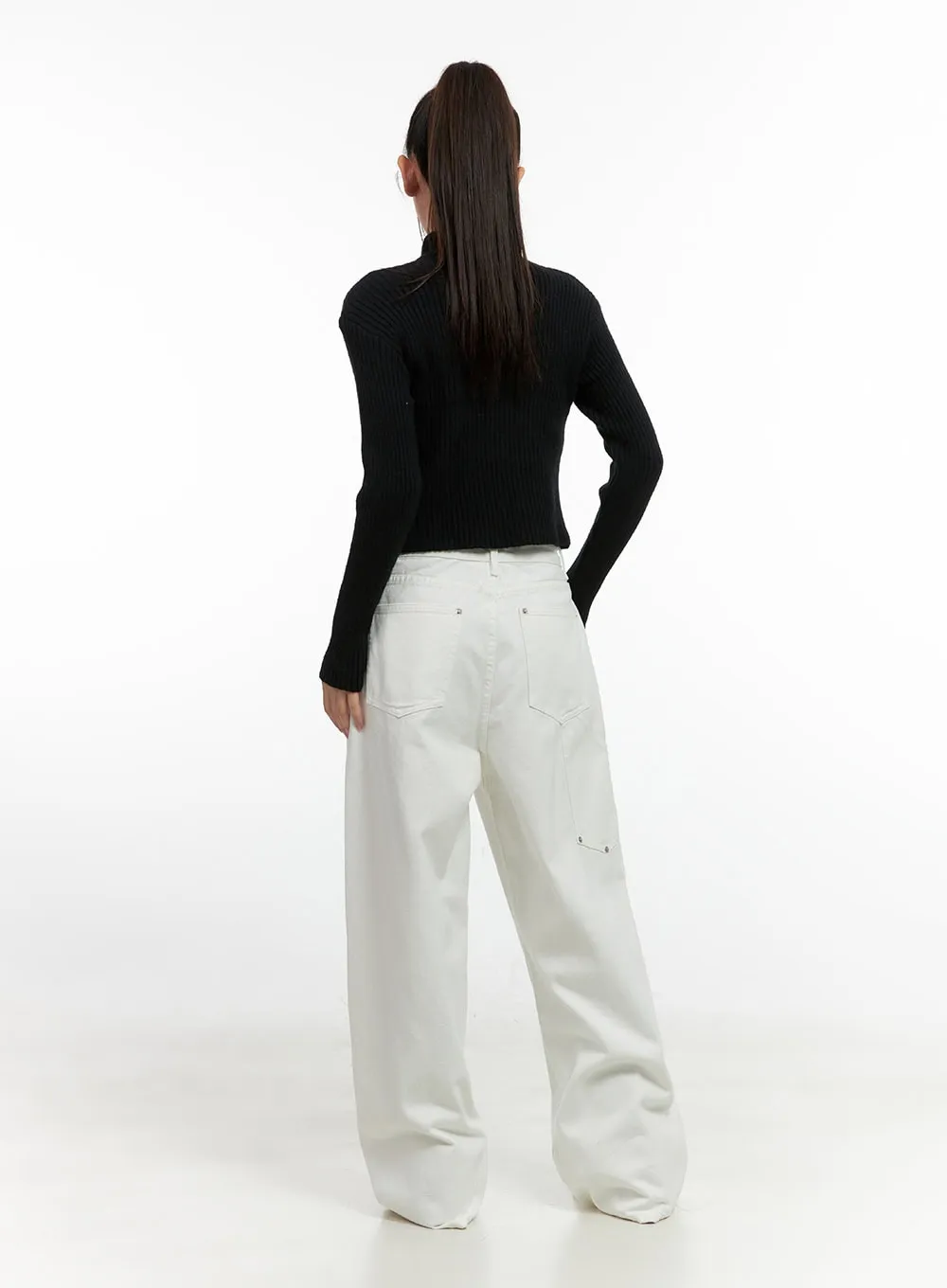 Stud Carpenter Wide Fit Cotton Pants CN412