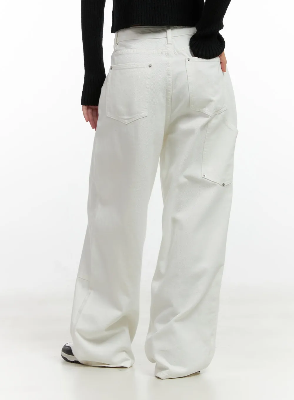 Stud Carpenter Wide Fit Cotton Pants CN412