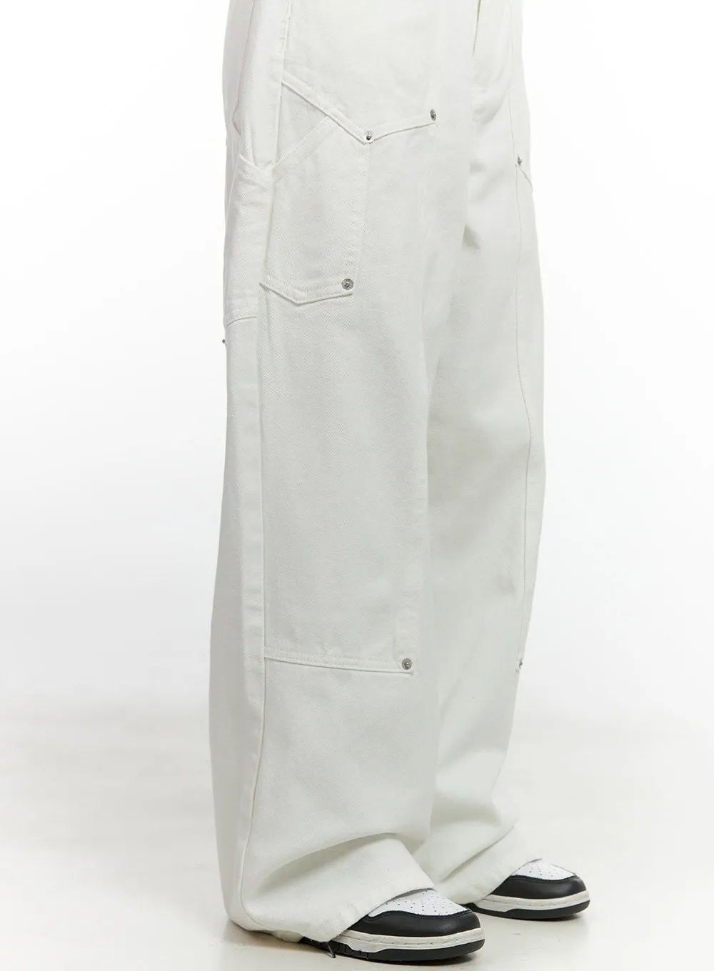 Stud Carpenter Wide Fit Cotton Pants CN412