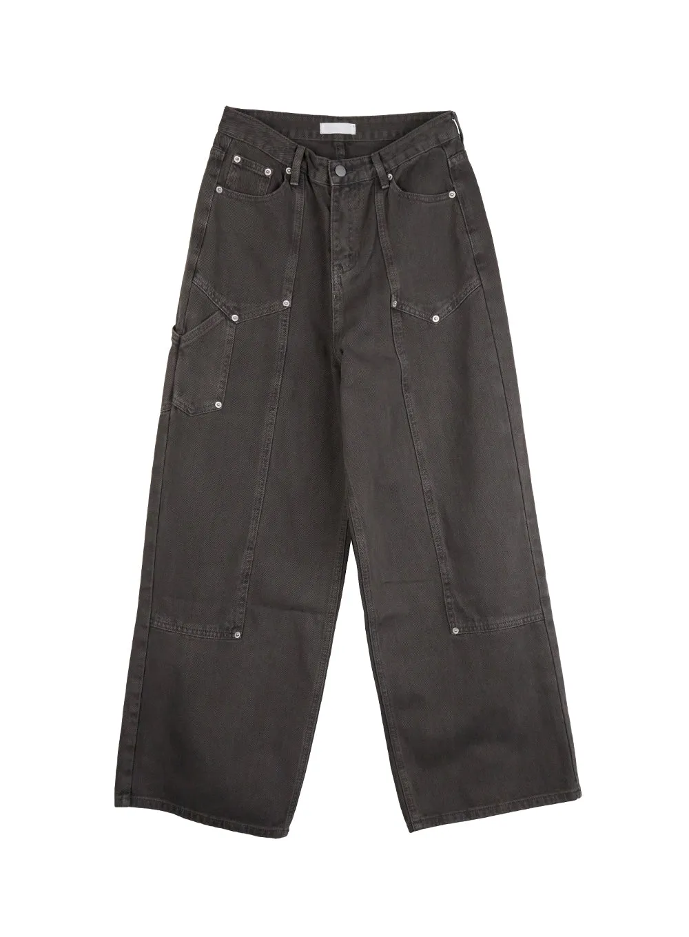 Stud Carpenter Wide Fit Cotton Pants CN412