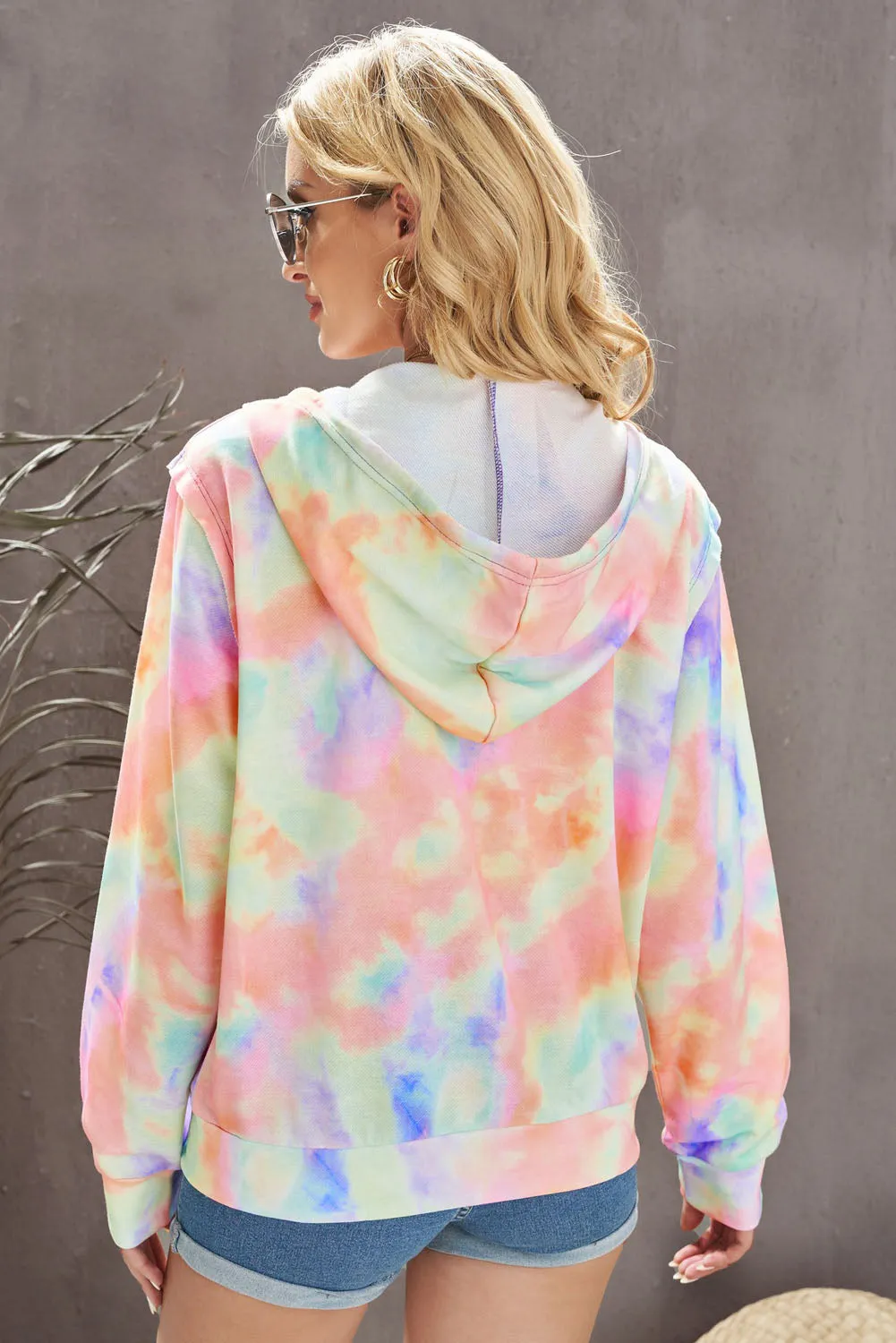 Tie-Dye Zip Up Hooded Jacket