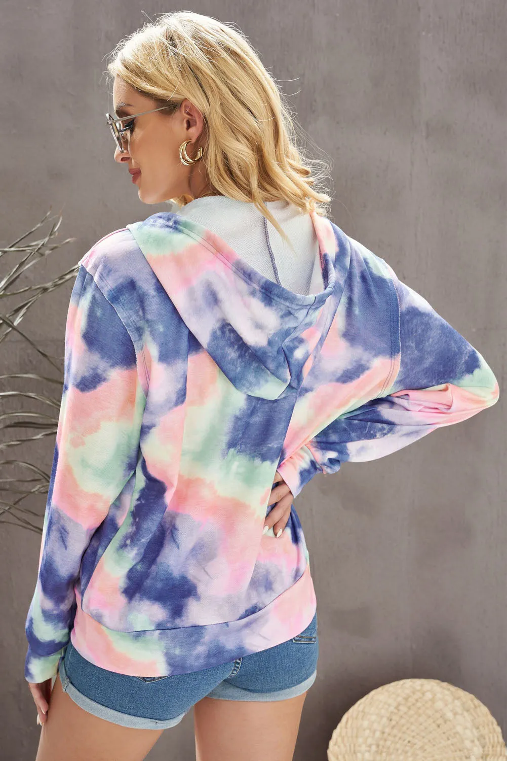 Tie-Dye Zip Up Hooded Jacket