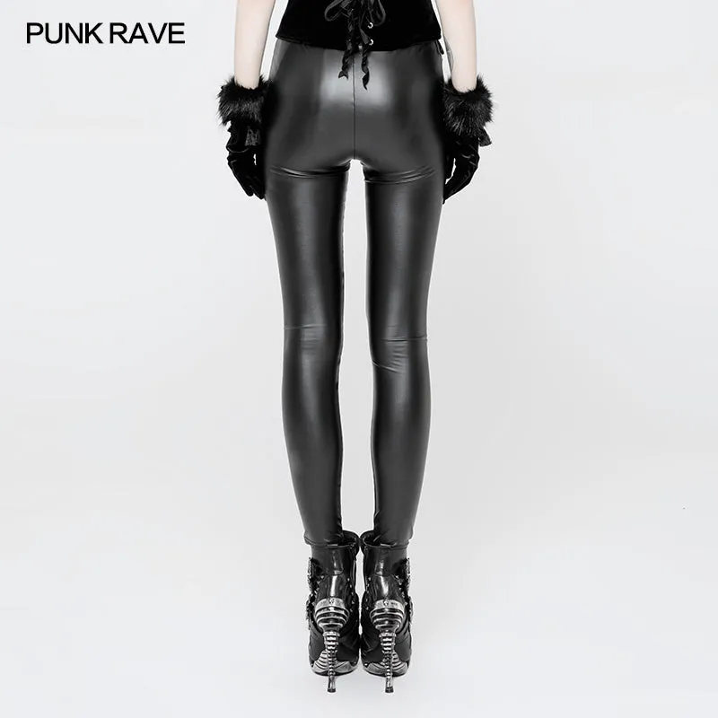 WK-328 Vampire Sweet Love Leather Gothic Leggings