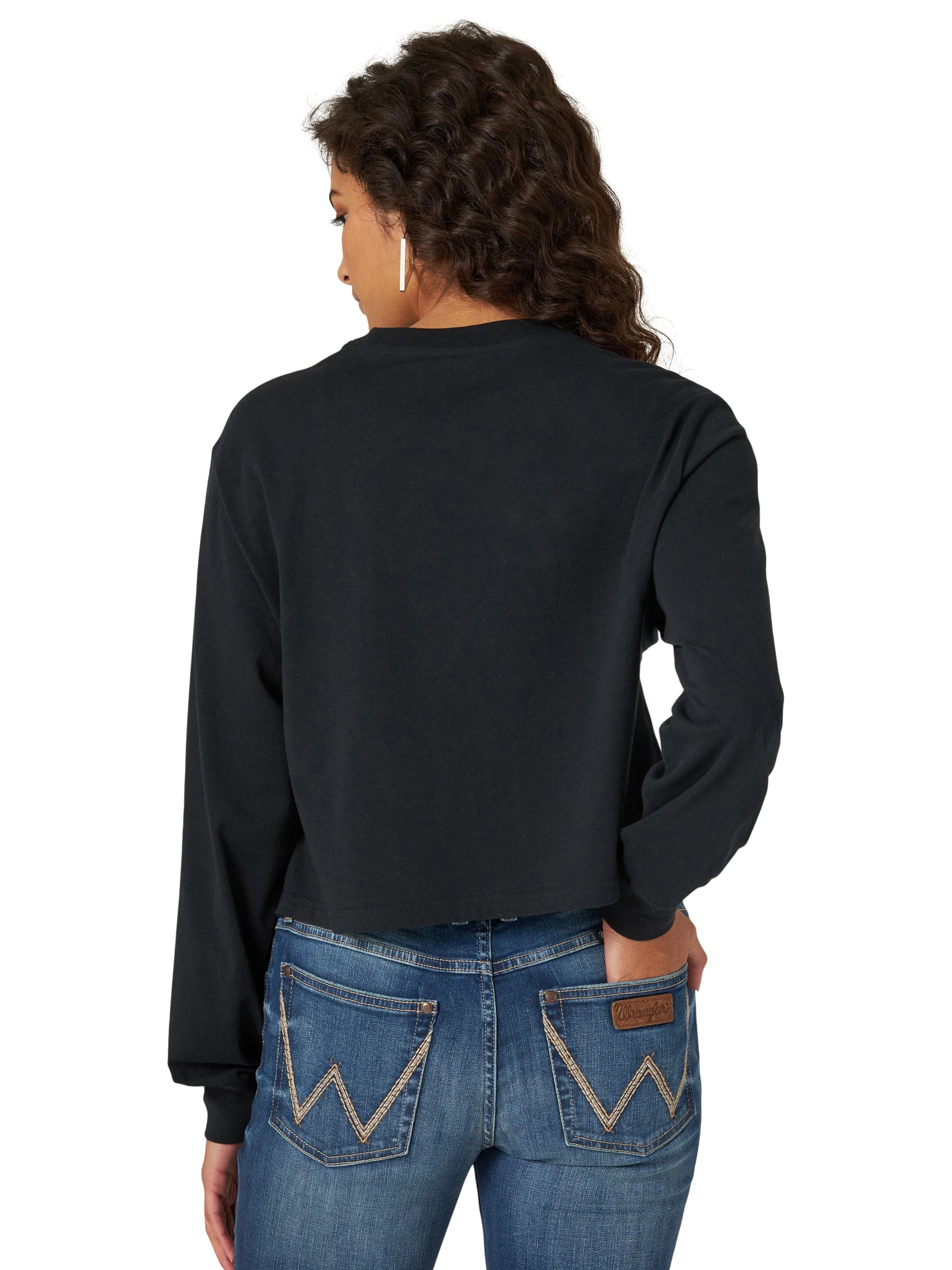Wrangler Women's Retro Long Sleeve "Long Live Cowboys" Abstract Graphic Tee 112321702